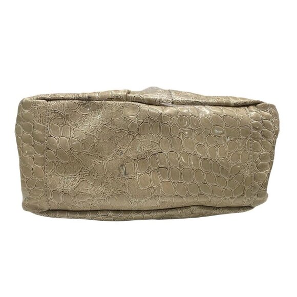 Vtg Guess Ivory Crocodile Print Embossed Faux Leather w Top Handle Bag, Y2K - Picture 4 of 6